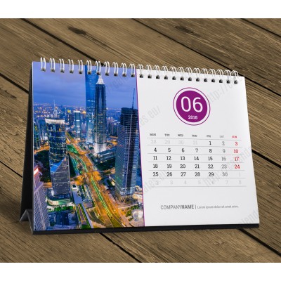 Pyramid Calendar Triangle Stand Up Wire-O Binding Dest Calendar for Business Advertising