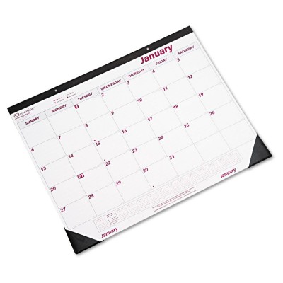 Custom Made Promotional Office Monthly Desk Pad Calendar Home Planner with black corner